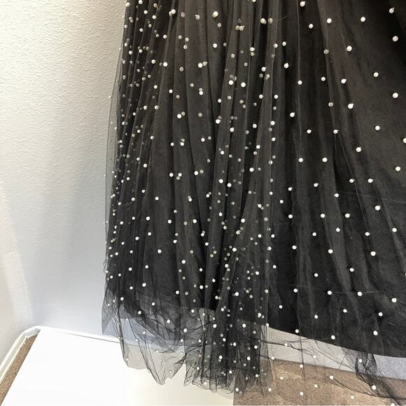 Mac Duggal One Shoulder Pearl Beaded Midi Ballgown Dress - Picture 12 of 14